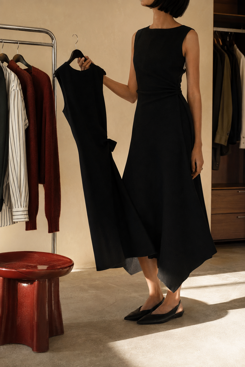Curated wardrobe rail and accessories