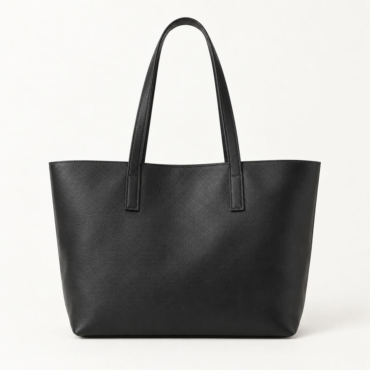 Black structured tote in the example work look