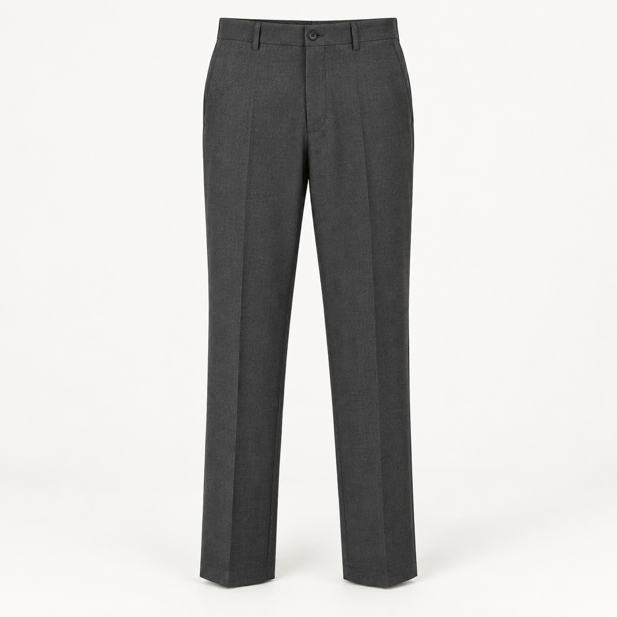 Charcoal tailored trousers with front creases